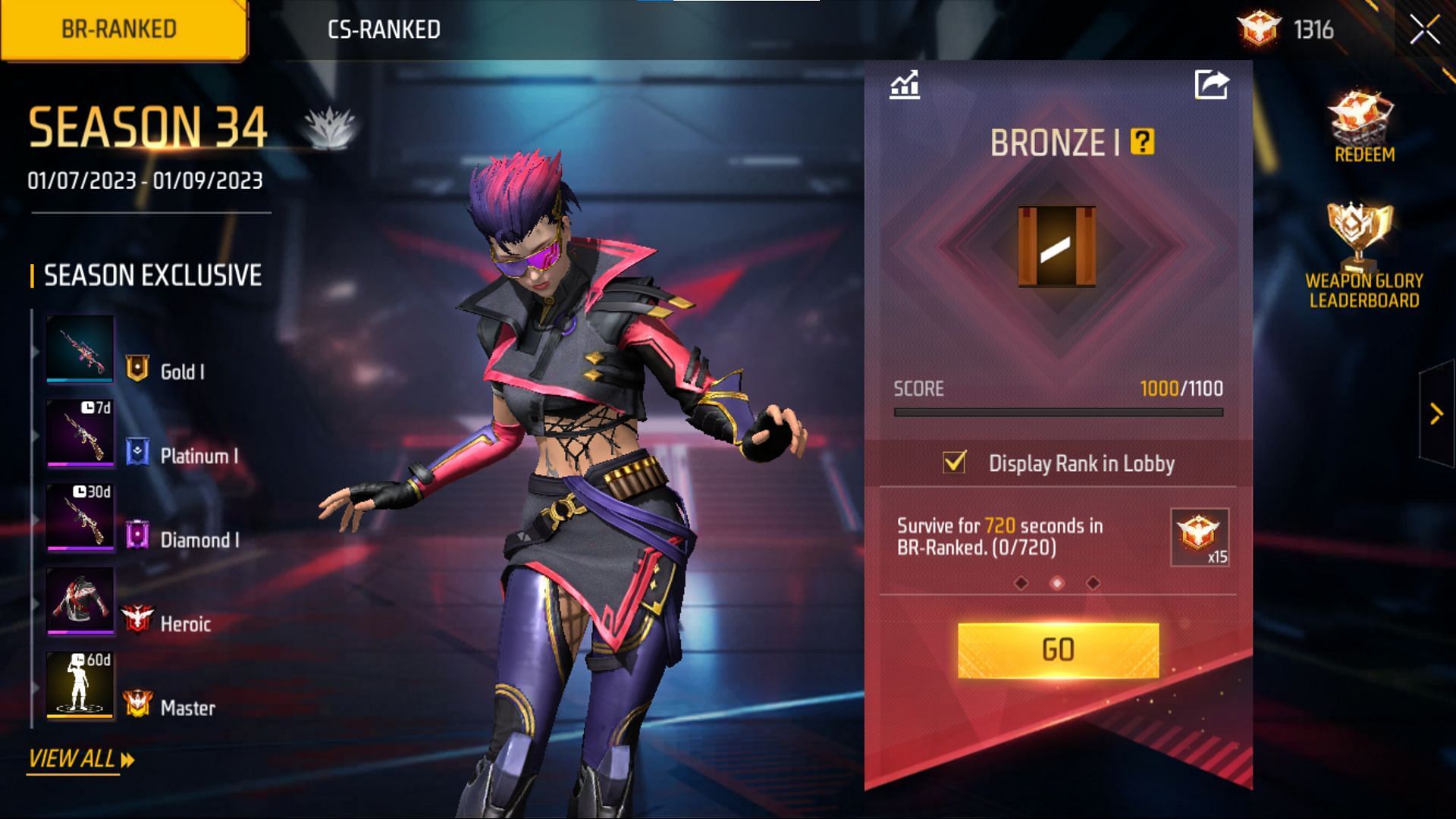 Fecha de finalización, recompensas y más de la temporada 34 de Free Fire MAX BR-Ranked fecha-de-finalizacion-recompensas-y-mas-de-la-temporada-34-de-free-fire-max-br-ranked