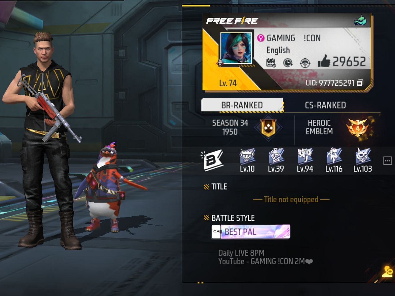 ID de Free Fire, estadísticas, rango, gremio y más de Gaming iCON id-de-free-fire-estadisticas-rango-gremio-y-mas-de-gaming-icon