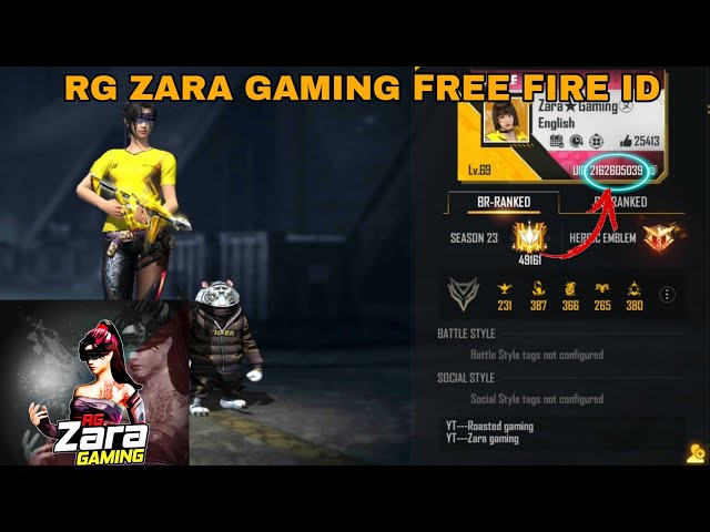 ID de Free Fire, estadísticas, rango, gremio y más de RG Zara Gaming id-de-free-fire-estadisticas-rango-gremio-y-mas-de-rg-zara-gaming